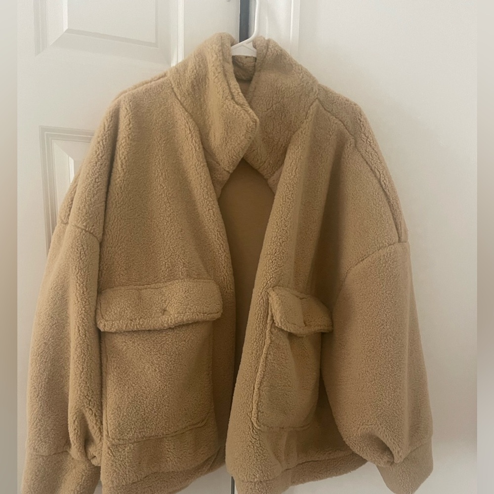 Urban Outfitters Beige / tan Sherpa Jacket